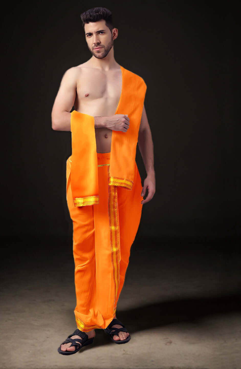 Ready Made Dhoti for Men – Art Silk – [Color] – Phakkat