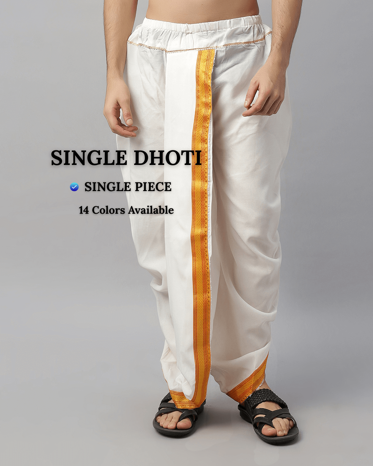 Ready-Made Art Silk Dhoti for Men in traditional festive wear