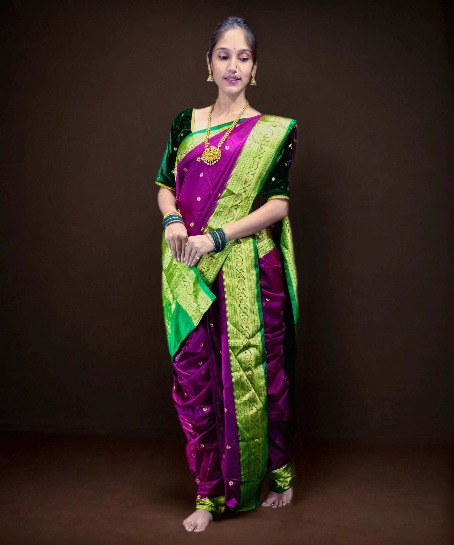 Nauwari Ready-Made Sarees Traditional Peshwai Style Collection