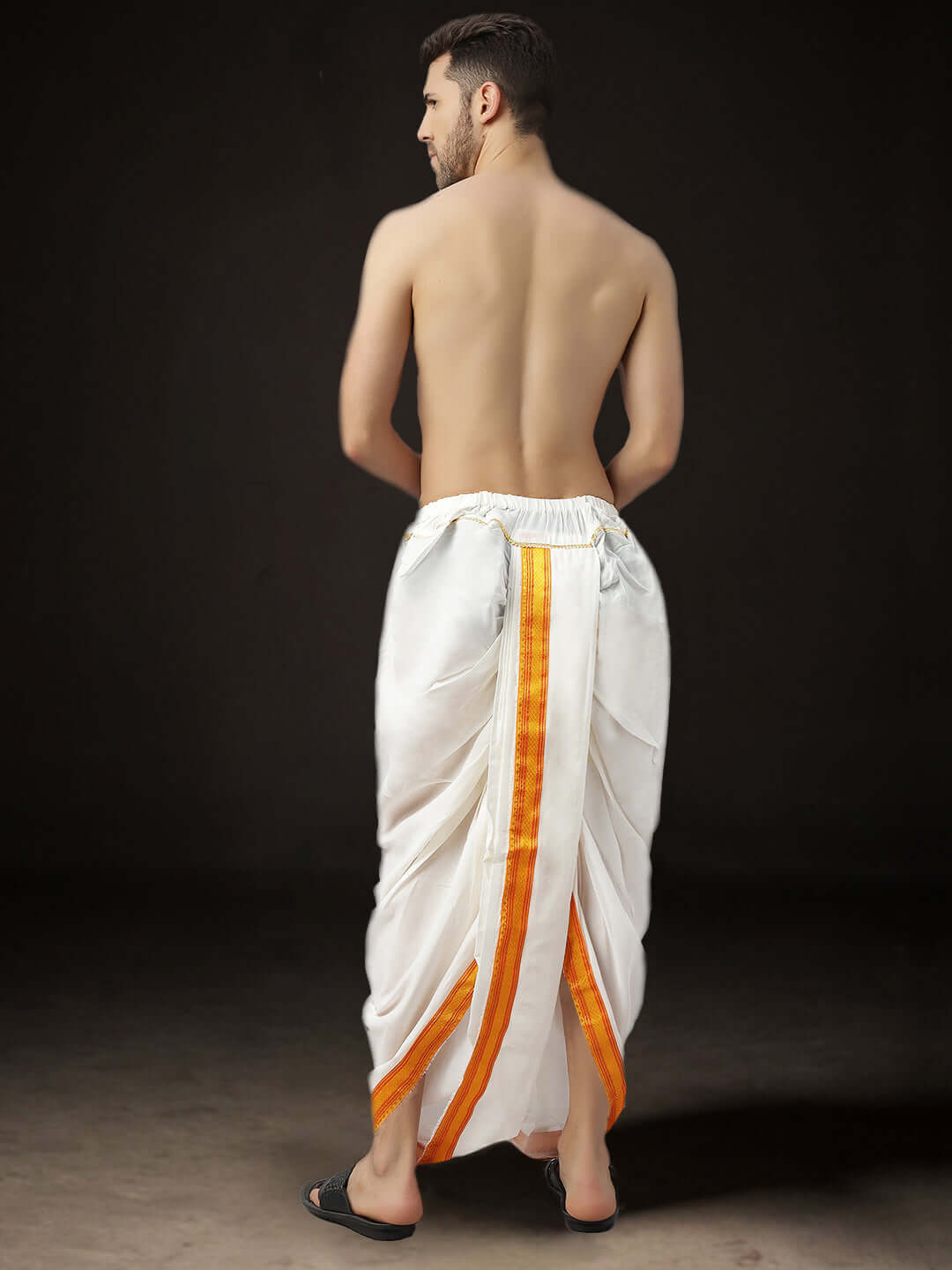 Readymade Art Silk Dhoti for Men Phakkat – White Ready-Made Dhoti Traditional Outfit