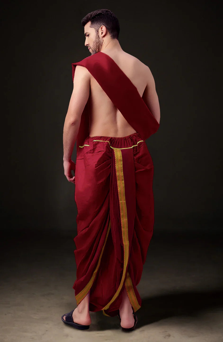 Ready-Made Dhoti with Dupatta for Men Phakkat – Art Silk Fabric & Festive Look