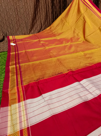 Irkal Cotton Saree for Women Phakkat Light Gold Pallu View