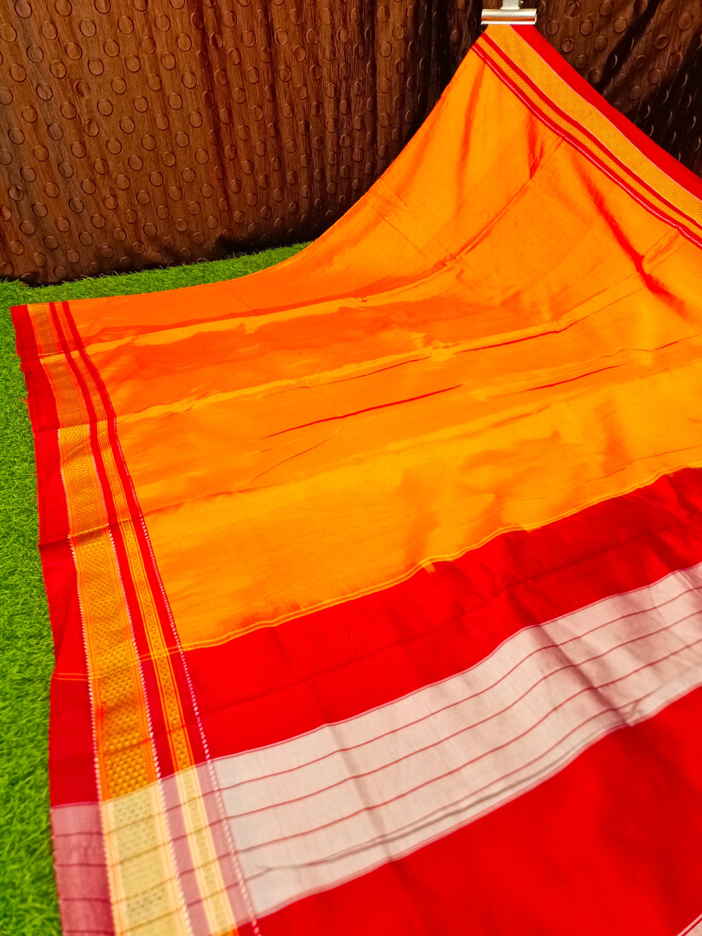 Irkal Cotton Saree for Women Phakkat Mango Full Saree Display