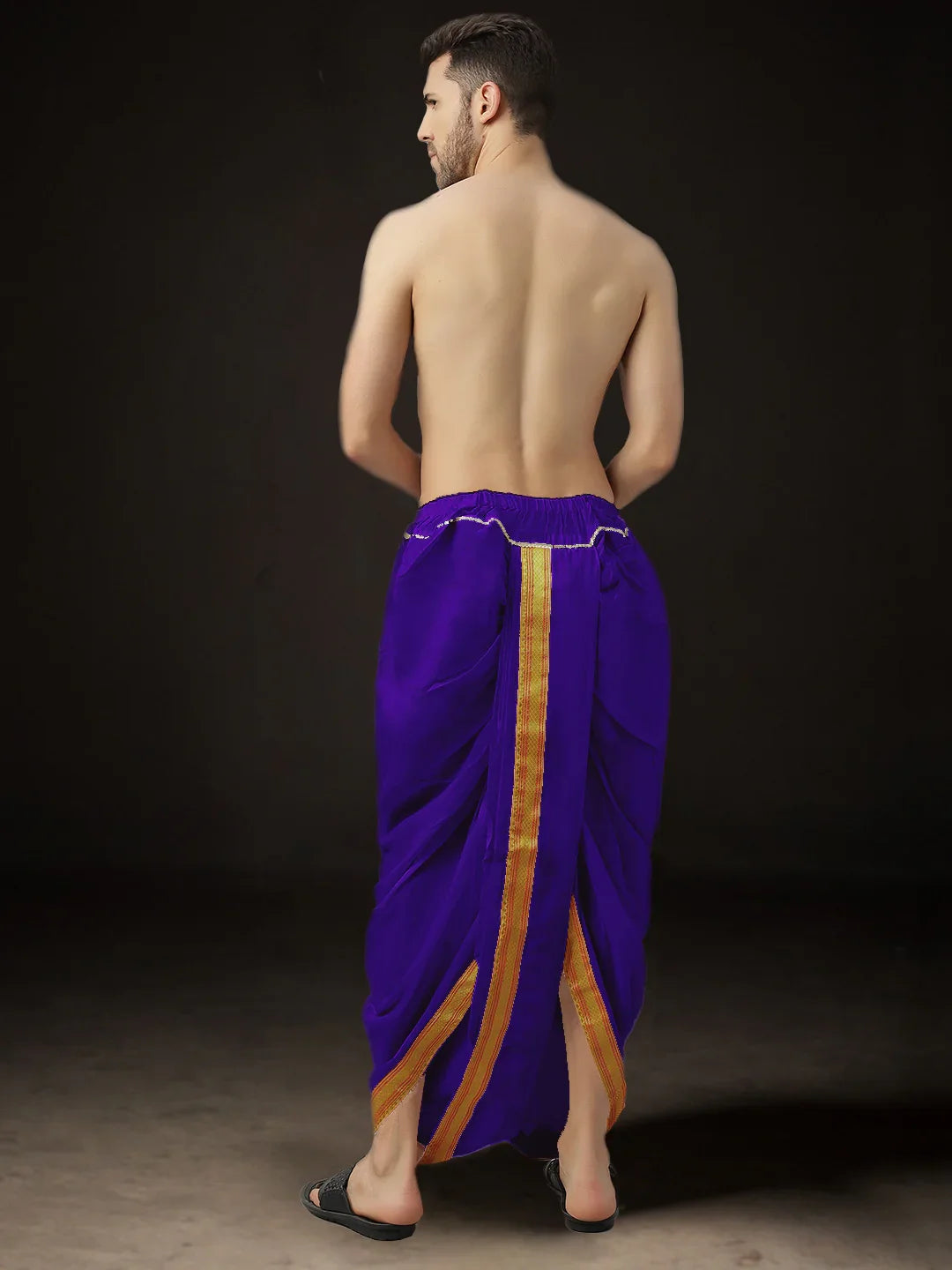 Readymade Art Silk Dhoti for Men Phakkat – Purple Ready-Made Dhoti Traditional Outfit