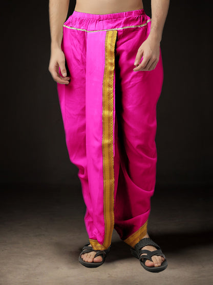 Ready-Made Dhoti for Men Pack of 2 Phakkat – Pink Dhoti Solo Ready-Made Traditional Wear
