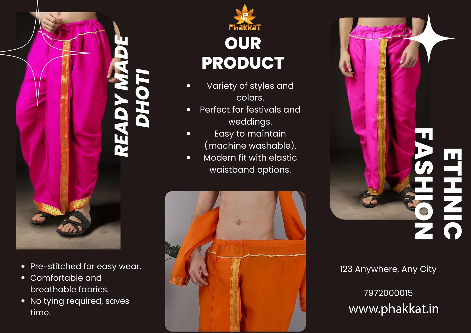Readymade Art Silk Dhoti for Men Phakkat – Pink Festive & Cultural Wear Look