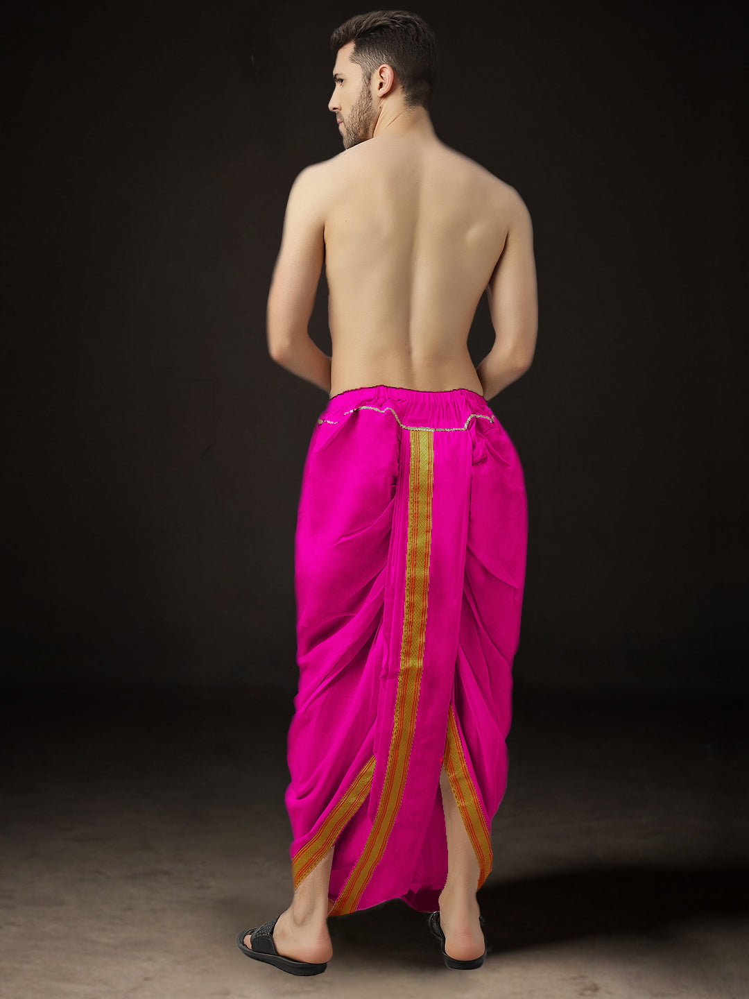 Ready-Made Dhoti for Men Pack of 2 Phakkat – Pink Dhoti Solo Ready-Made Traditional Wear