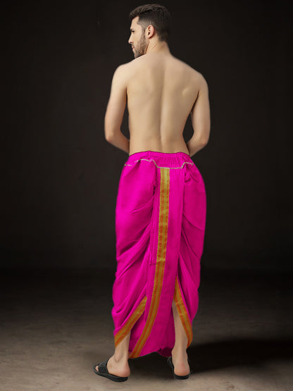 Ready-Made Dhoti for Men Pack of 2 Phakkat – Pink Dhoti Solo Ready-Made Traditional Wear