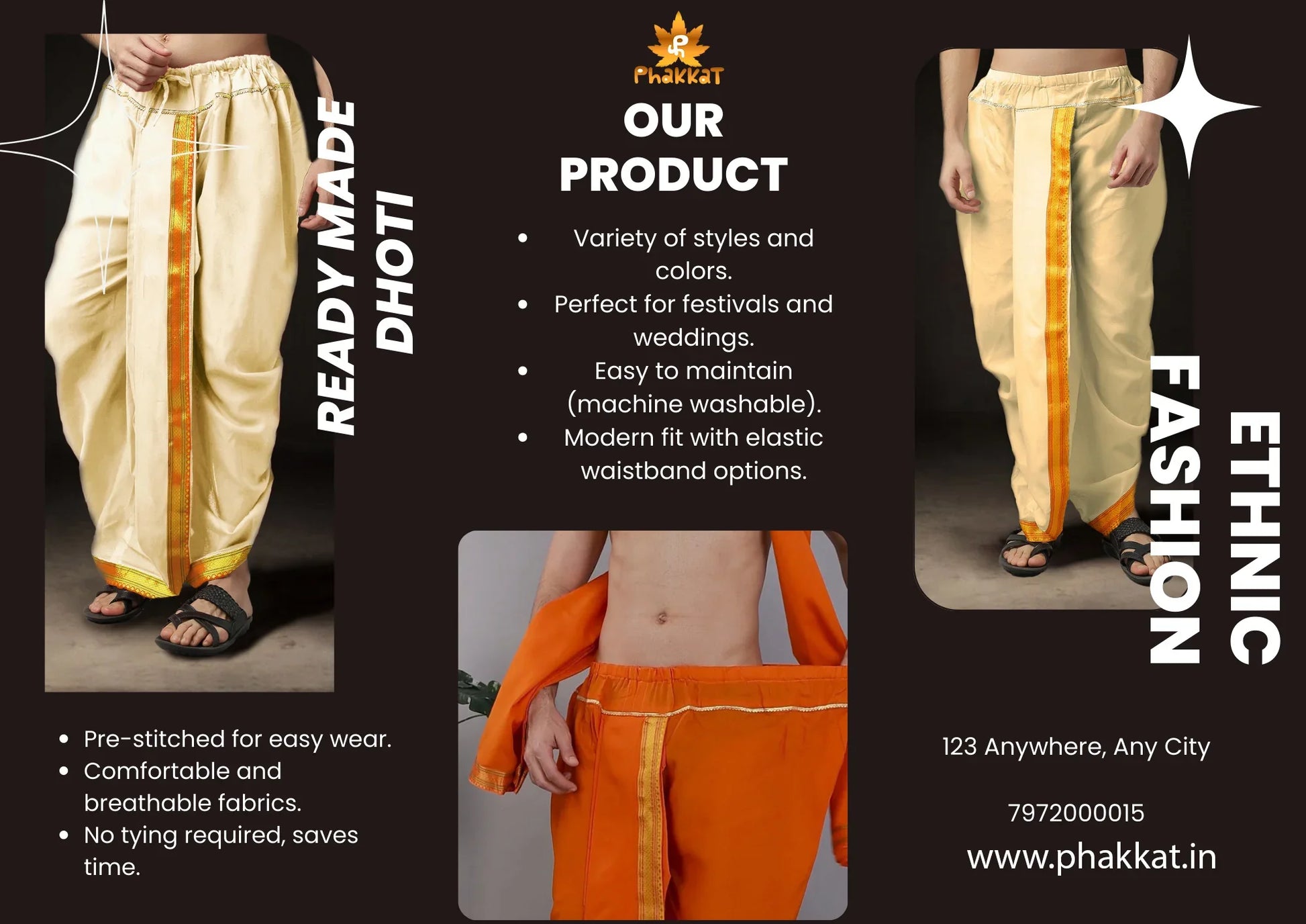 Readymade Art Silk Dhoti for Men Phakkat – Cream Festive & Cultural Wear Look