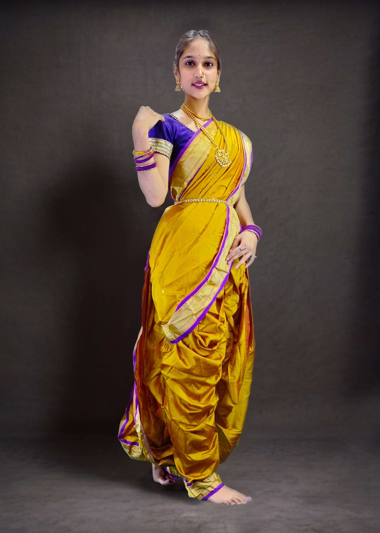 Ready-Made Nauvari Saree for Women Phakkat Full Length Look